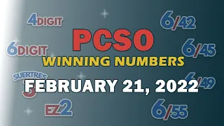 P53M Jackpot Grand Lotto 6/55, EZ2, Suertres, 4Digit, and Megalotto 6/45 | February 21, 2022
