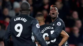 Paul Pogba rages at Romelu Lukaku during Man Utd’s clash with Arsenal