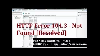 HTTP Error 404.3 Not Found in IIS - Resolved
