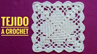 Cuadrado Tejido a Crochet/Carpeta a Croché/Granny Square Crochet/Cómo Tejer Cuadrado a Crochet/ Teje