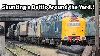 SHUNTING a DELTIC around the Yard ! 55009 moved around GCR Loughborough Yard with 13101 & 37714