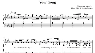 Your Song (Elton John) - Piano Tutorial