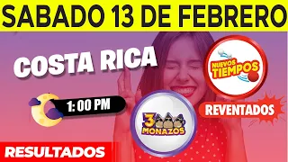 Sorteo 1:00pm Nuevos Tiempos y 3 Monazos Medio día del sabado 13 de febrero del 2021