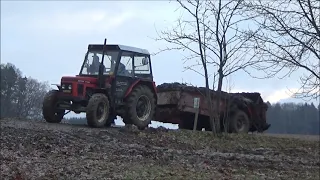 Rozmetání hnoje a orba Zetor 7745 rur- 5 Forterra 12441 + Cinkomet