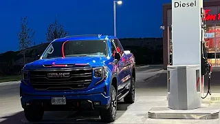 500 MILES GONE!!! FIRST FILL UP 2022 GMC SIERRA AT4 3.0L DURAMAX!