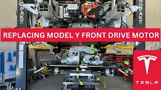 Replacing a Tesla Model Y Drive Motor and Front Cradle!