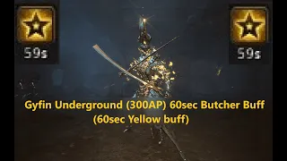 BDO - Gyfin Rhasia Underground (300AP) 60sec Butcher Buff (60sec Yellow buff)