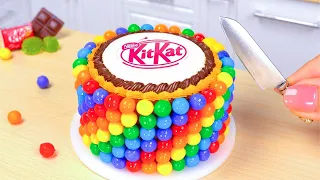 Rainbow SKITTLES Heart Cake ❤🌈 Satisfying Miniature Rainbow Heart Cake Decorating |Best Of Mini Cake