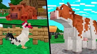 NOVOS ANIMAIS DE FAZENDA ADICIONADOS NO MINECRAFT !! ( Farm Life Mod )