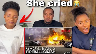 SHE CRIED WATCHING - GROSJEAN  FIREBALL CRASH | DRIVE TO SURVIVE