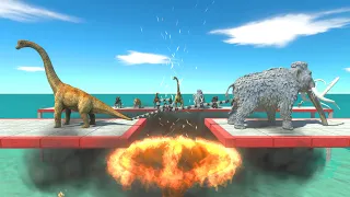 Tug of war between herbivorous dinosaurs and Prehistoric animals - Animal Revolt Battle Simulator