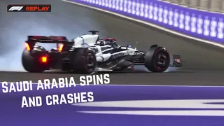 F1 Saudi Arabia 2023 All Spins and Crashes