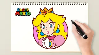 How to draw Princess Peach #01 (Super mario)