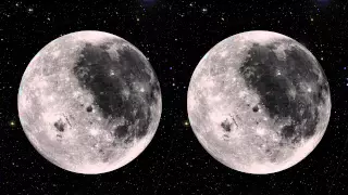 Stereoscopic 3D Rotating Moon (Hans Zimmer version)