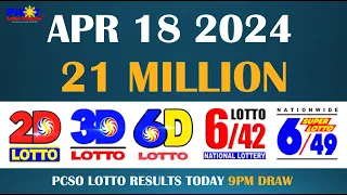 Lotto Result Today 9pm Apr 18 2024 [Complete Details]