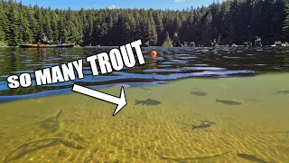 Kayak Fishing a Trout Filled Pond