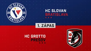 1.zápas štvrťfinále HC Slovan Bratislava - HC Grotto Prešov HIGHLIGHTS