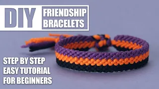 Halloween Lines Stripe Friendship Bracelets Step by Step Tutorial | Easy Tutorial for Beginner