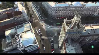 Полет над Московским проспектом.Харьков Украина.  Phantom 3 Professional 4к