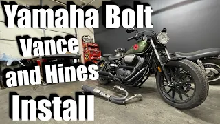 YAMAHA Bolt Vance and Hines SLASHER full exhaust system install / MAX’S MOTO SHOP