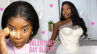 VALENTINES DAY 3 in 1 SLAY - Chatty GRWM  (Makeup, Outfit, Hair)