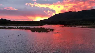 Sunset over Brooks River. Brooks Camp. Katmai National Park & Preserve, Alaska. September 16, 2023.