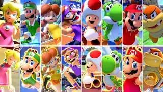 Mario Tennis Aces - All Characters Special Shots and Intros (With All DLC)