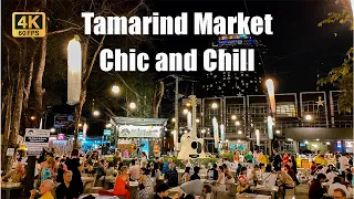 [4K🇹🇭] Hua Hin Thailand | Night Market Walk | Tamarind Market Chic and Chill | Feb 2023 // 60fps