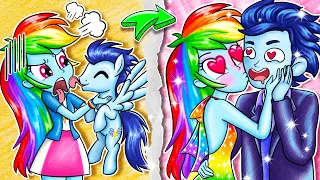 ❤️‍ Who Is MY LITTLE PONY Rainbow Dash's Boyfriend ?| 슬픈 기원 사랑 이야기 | 재미있는 스톱 모션 만화 | Annie Korea