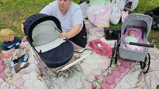 Box 📦 opening,  review, & assembly of Luxe Corduroy baby doll pram/stroller.