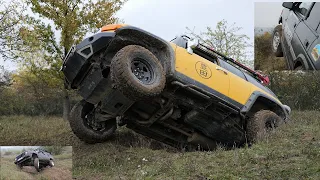 4x4 off road Toyota FJ cruiser Jeep Grand Cherokee Nissan Patrol Land Rover Discovery mud testing.