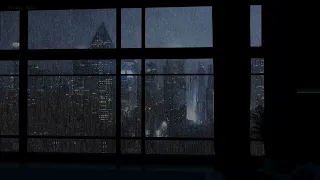 A Rainy Night Cozy Bedroom | Heavy Rain On Window & Thunder Sounds To Forget Tired  After A Long Day