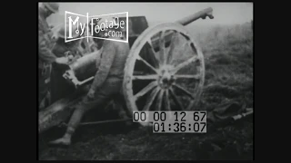 1918 WWI Americans Use French 75mm Field Gun (Silent)