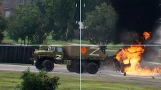 New Ukrainian Anti-Tank Missile Javelin Destroyed a Fuel Convoy - ARMA 3 MilSim