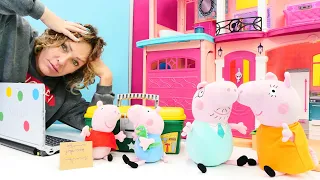 Peppa Wutz und Nicole. Spielzeugvideo für Kinder. 3 Folgen am Stück