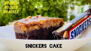 SNICKERS CAKE WITHOUT ANY SNICKERS CHOCOLATES 🤓 (No Bake | No Oven | No Mixer)| NO BAKE CAKE RECIPE