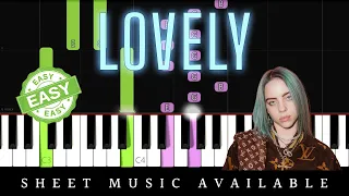 Billie Eilish & Khalid - Lovely (Easy Piano Tutorial)