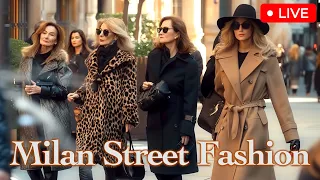 Winter Street fashion and luxury shopping in Milan. Explore the most beautiful outfits of Italians