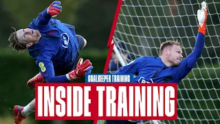 🧤Pickford, Ramsdale & Johnstones Shot Stopping Session & GK Half Volley Challenge | Inside Training