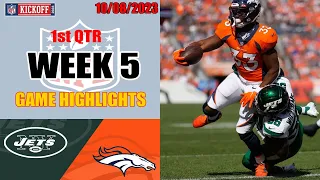 Denver Broncos vs New York Jets GAME 1st QTR HIGHLIGHTS HD | NFL Week 5 - 10/08/2023