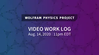 Wolfram Physics Project: Video Work Log Friday, Aug. 14, 2020