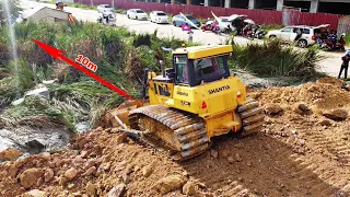 Best Action of  Project Coverage The  Land With 25T  Dozer SHANTUI DH17C2 & Dump Truck