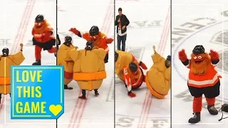 Gritty gets escorted out after disrupting intermission