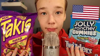 ASMR Swede Trying 🇺🇸American🇺🇸 Snacks & Candy | Mukbang