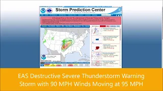 EAS #1902 - DESTRUCTIVE Severe Thunderstorm Warning with 90 MPH Winds Moving at 95 MPH 2-26-2023