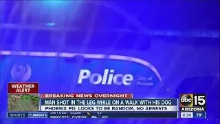 Phoenix PD: Man walking dog shot by unknown suspect