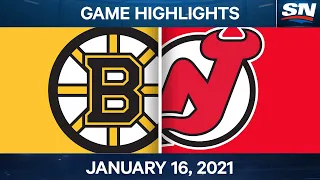 NHL Game Highlights | Bruins vs. Devils - Jan. 16, 2021