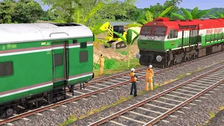 WDG4D TRI COLOR DIESEL ENGINE COUPLING ARMY GREEN COACHES | train simulator 2022