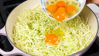 Cabbage with eggs is better than meat in this easy way! Simple and delicious breakfast dinner recipe