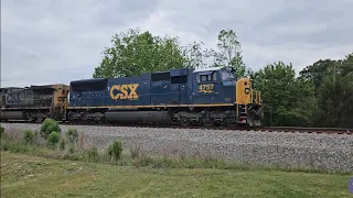 CSX L703 headed westbound in Monroe NC with CSXT 4757 in the lead 4/28/24🇺🇸.